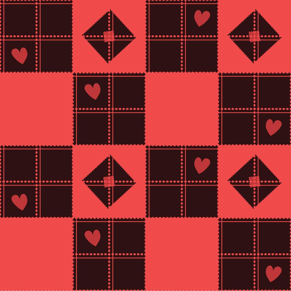 schaakbord rood hart valentijn achtergrond vector