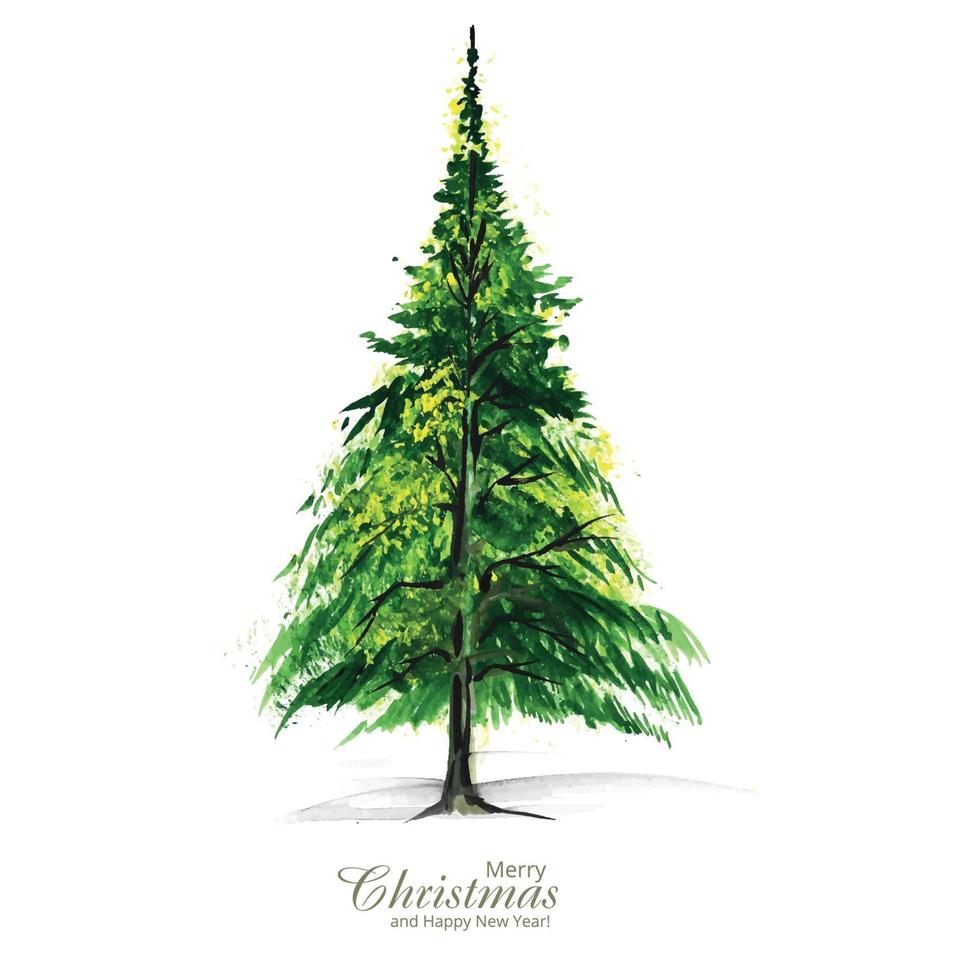 mooie kerstboom kerstkaart achtergrond vector