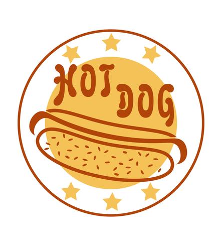 logo hotdog voor fastfood vectorillustratie vector