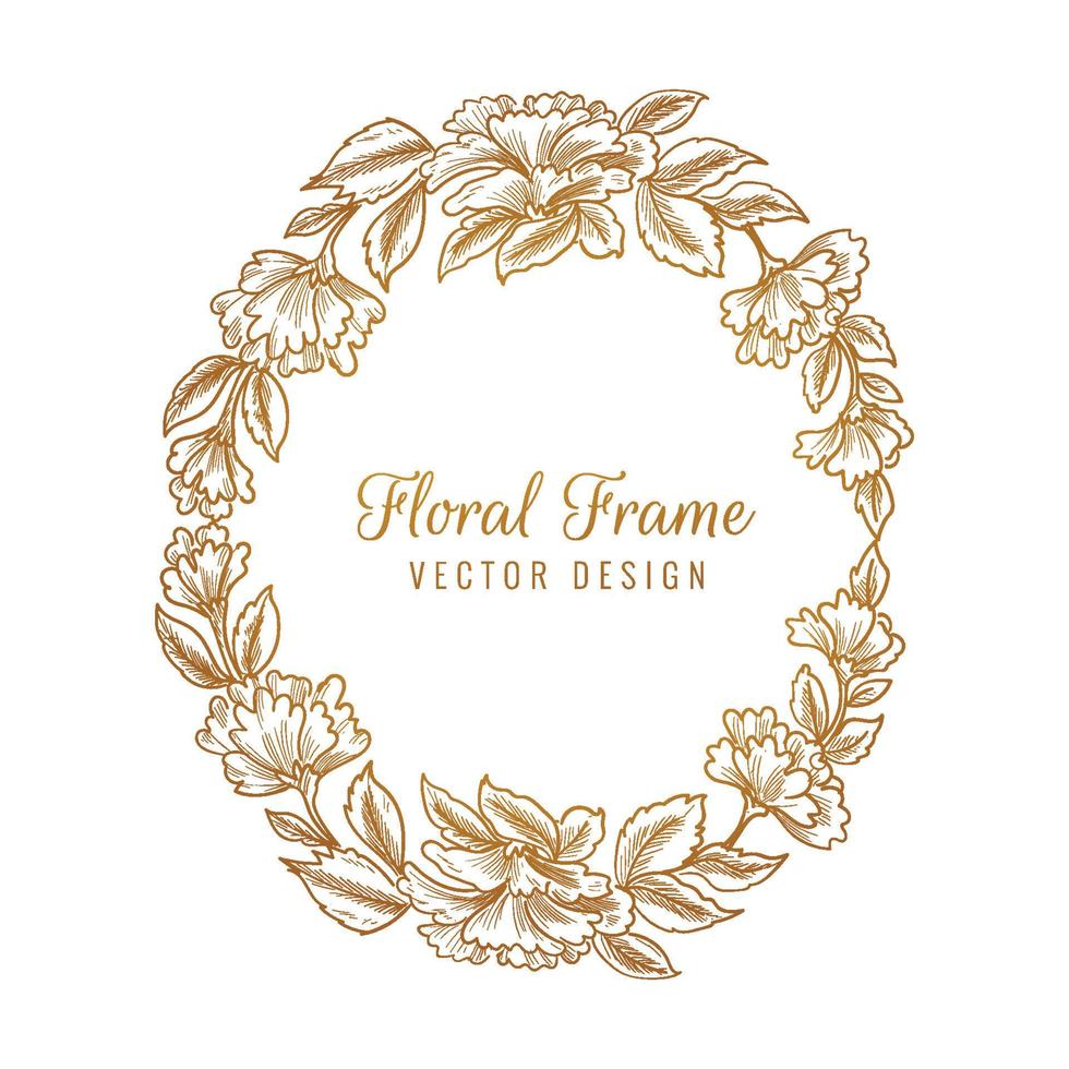 sier decoratieve bloemen frame achtergrond vector