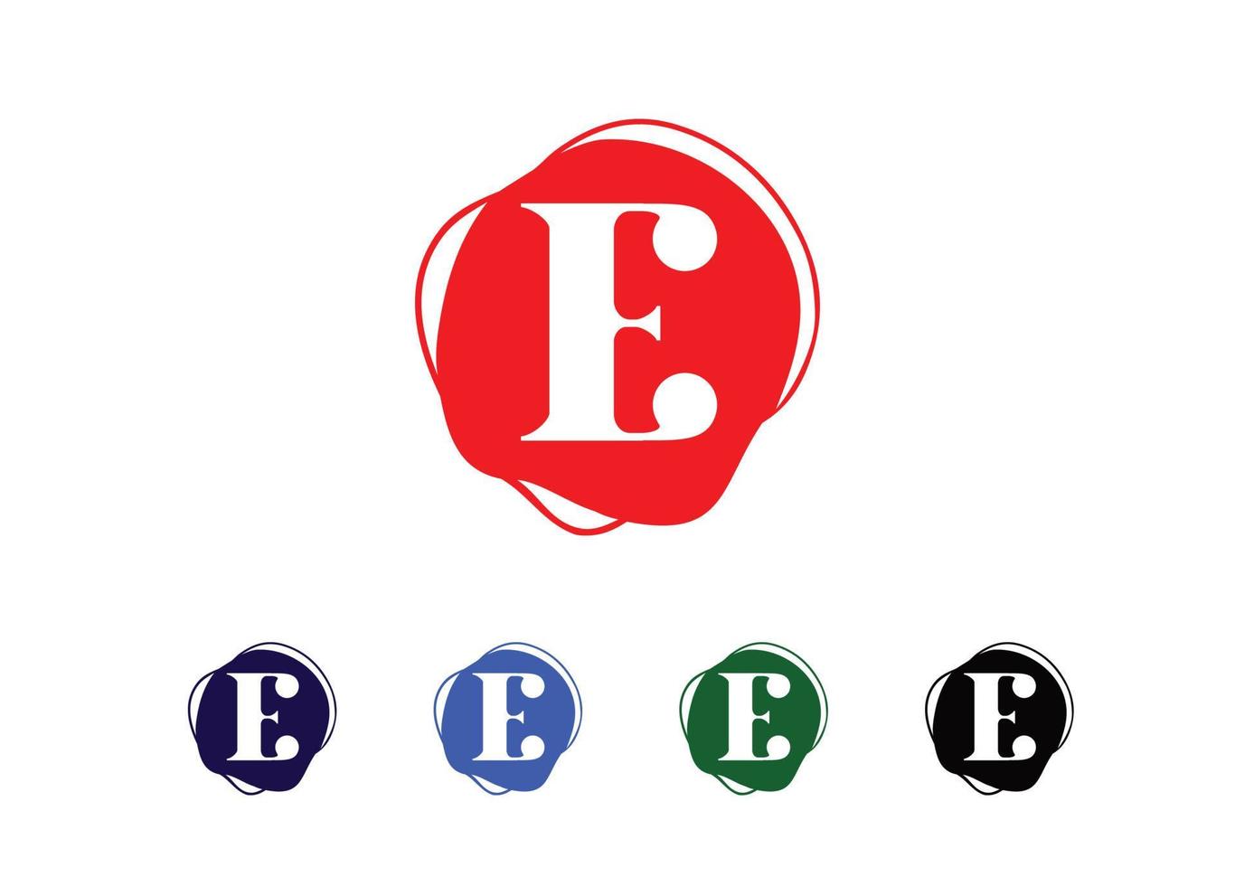 e letter logo en pictogram ontwerpsjabloon vector