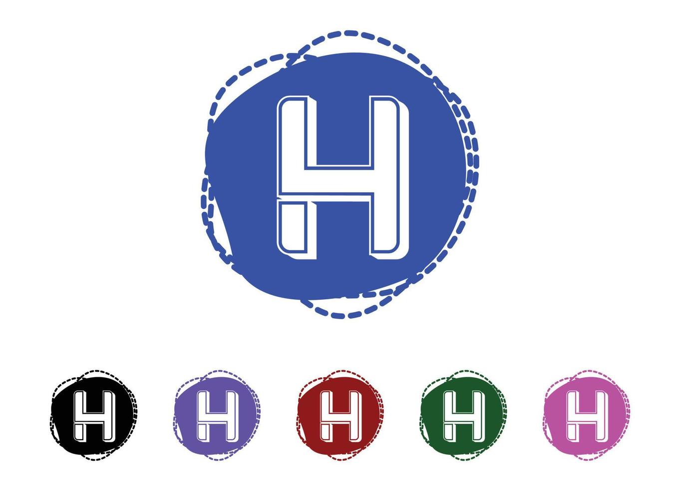 h brief logo en pictogram ontwerpsjabloon vector