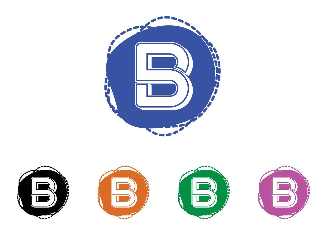 b letter logo en pictogram ontwerpsjabloon vector