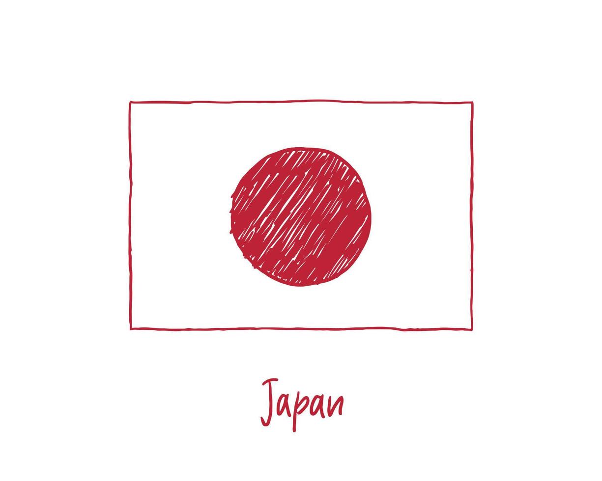 japan vlag marker of potlood schets illustratie vector