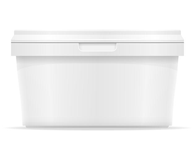 witte plastic container voor ijs of dessert vectorillustratie vector