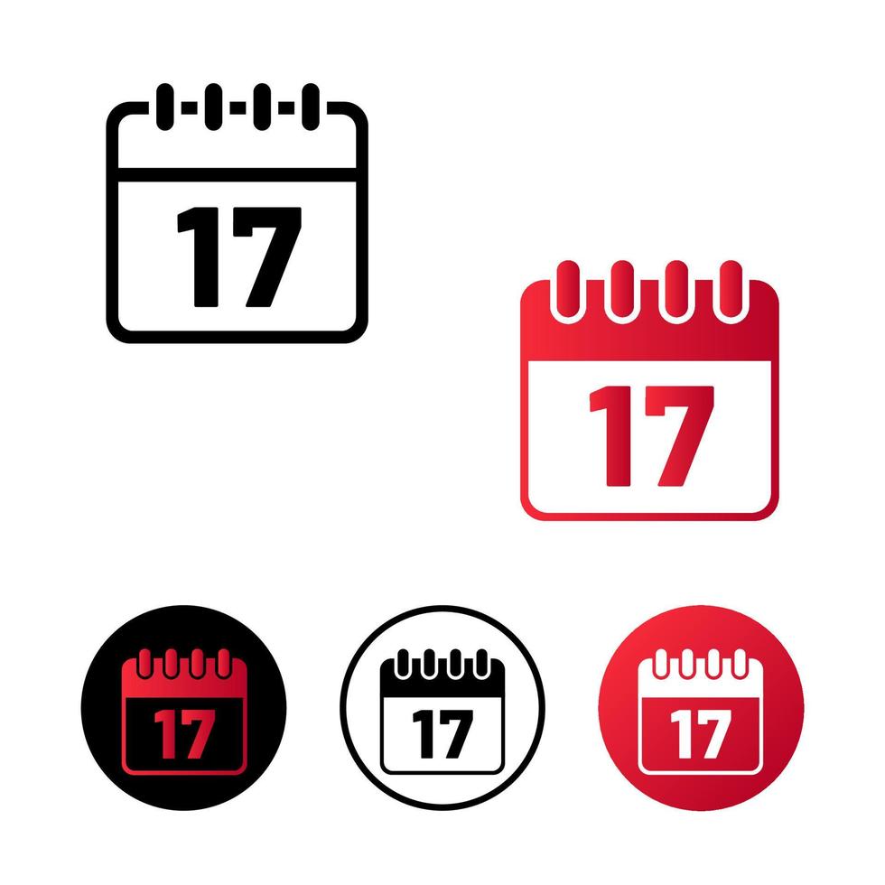 kalender dag 17 pictogram illustratie vector