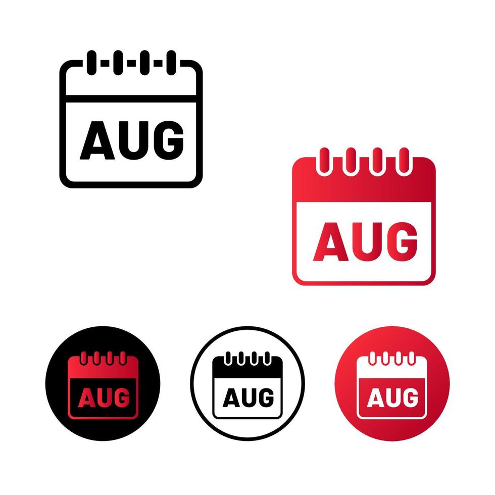 abstracte augustus maand pictogram illustratie vector