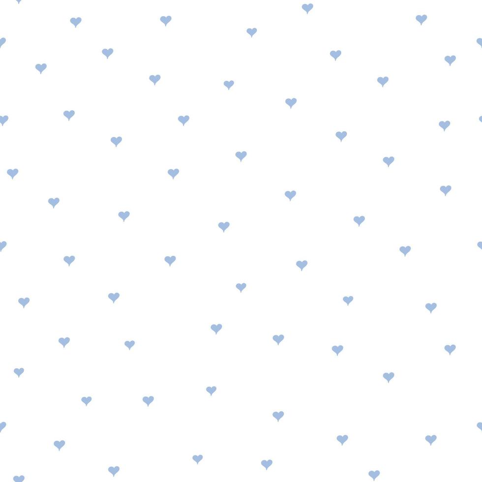 kleine blauwe harten op witte achtergrond naadloze patroon. schattige kleine harten in naadloos patroon. vector