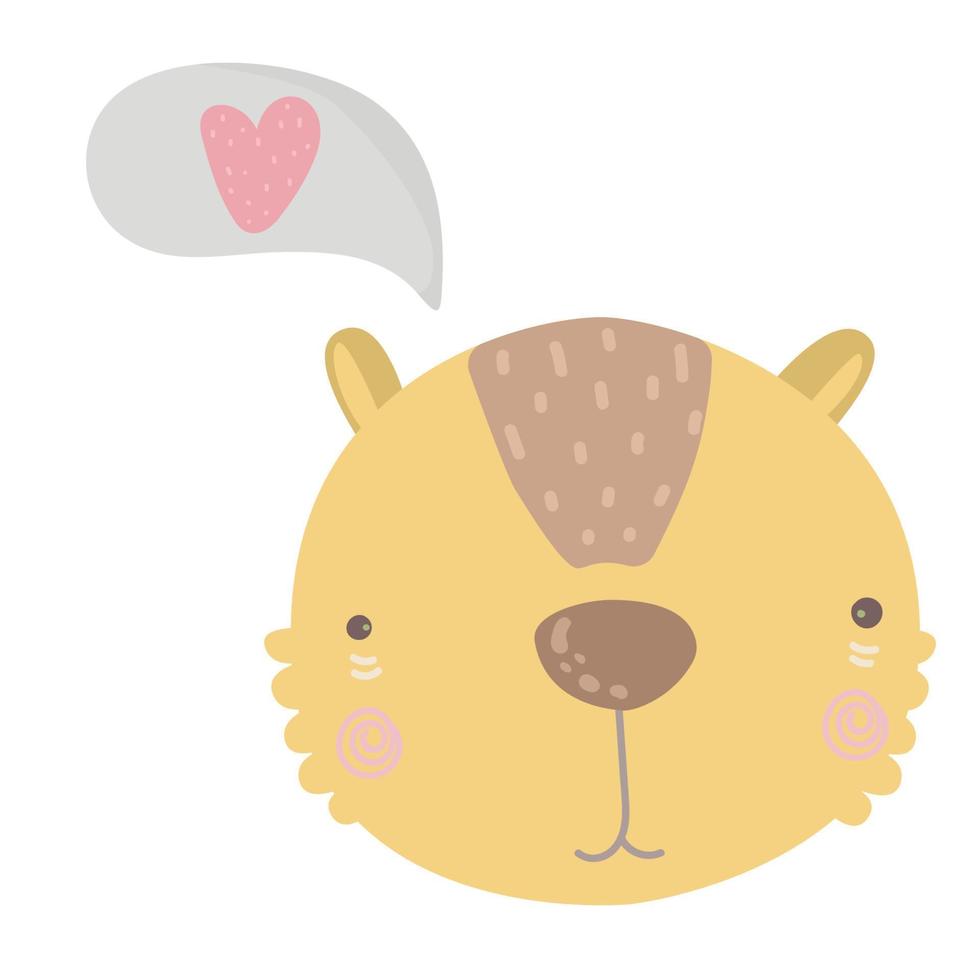 schattig romantiek hoofd dier beer met hart. liefde beer. Valentijnsdag. vector