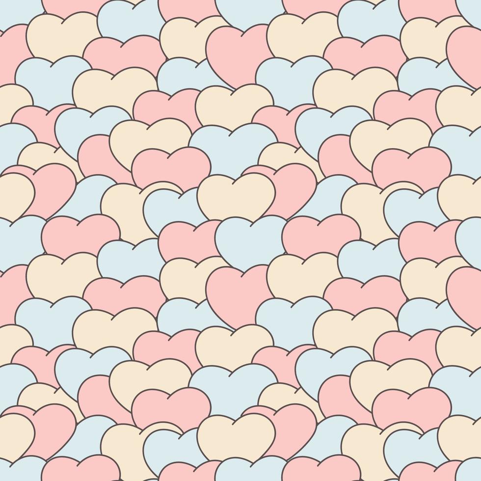 schattig doodle stijl harten naadloze patroon. Valentijnsdag achtergrond. schattig romantisch naadloos patroon. romantische afdrukken. vector