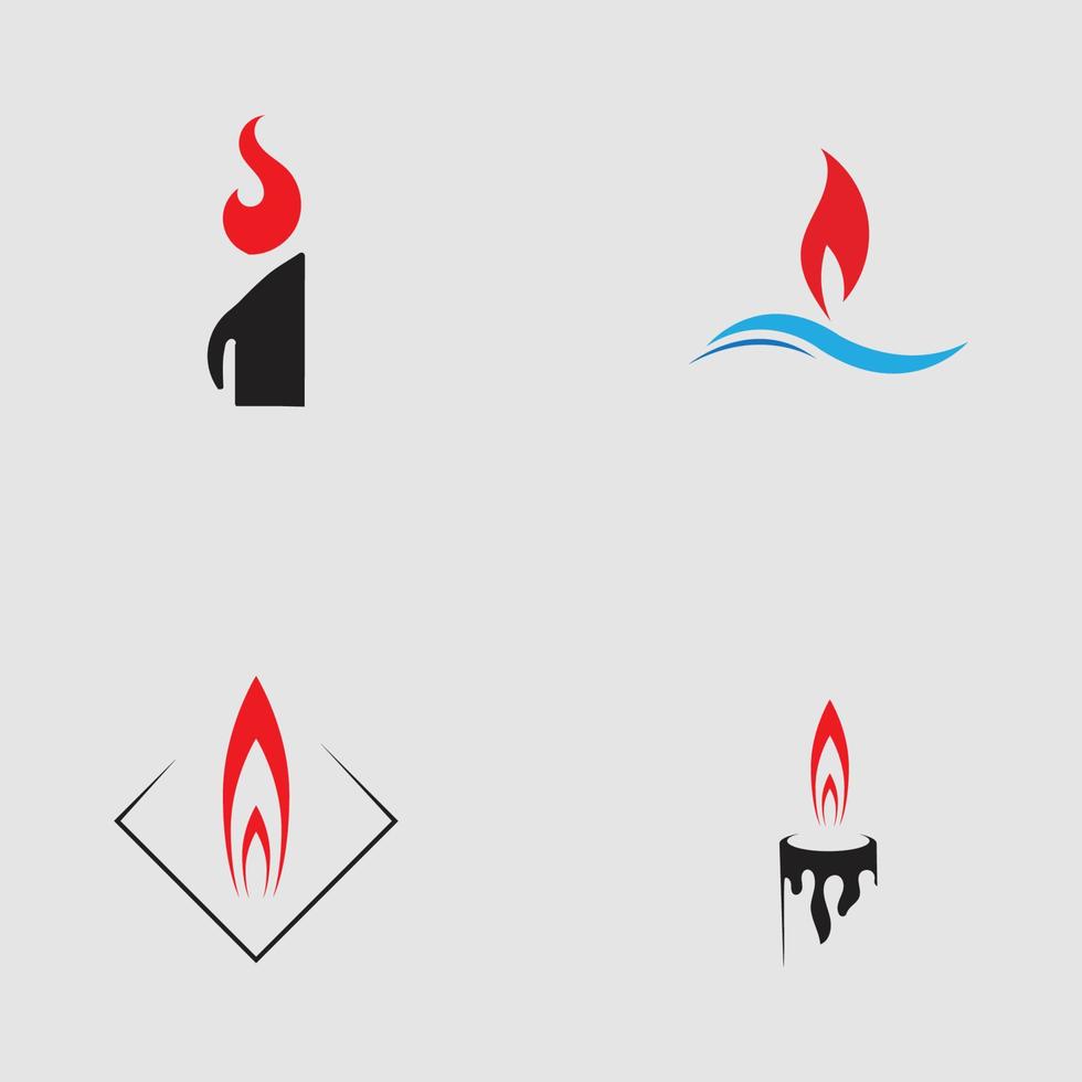 set van kaarslicht pictogram logo vector ontwerpsjabloon