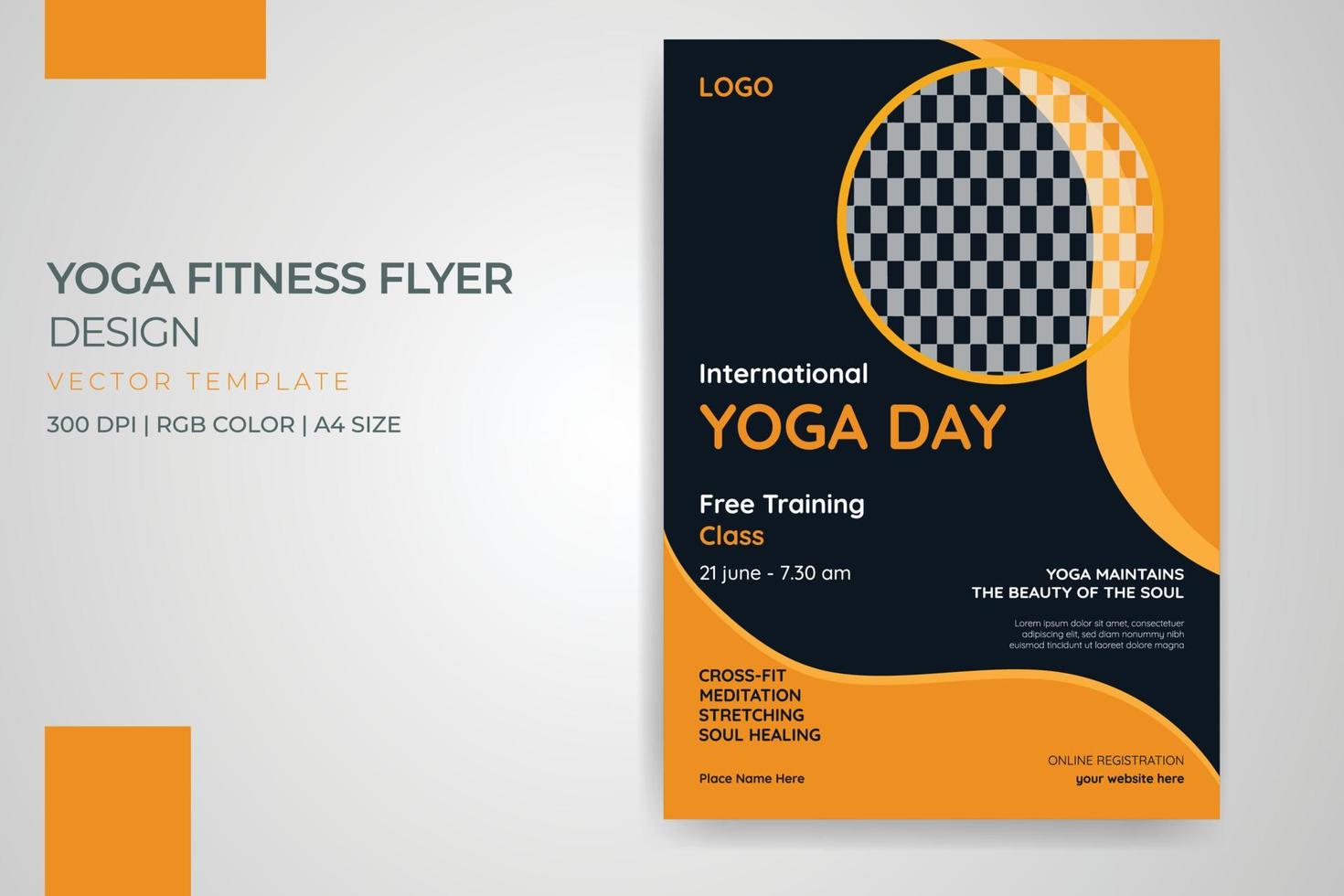 yoga fitness sport flyer vector sjabloon ontwerp lay-out