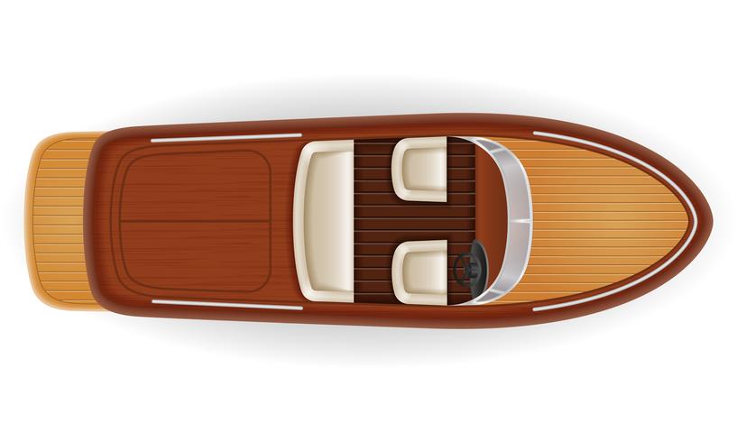 motorboot vintage oude retro gemaakt van houten vectorillustratie vector