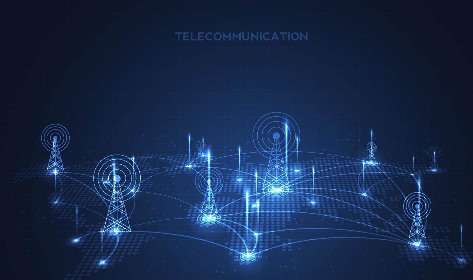 telecommunicatie signaalzender, radiotoren van lijnen. illustratie vector ontwerp.
