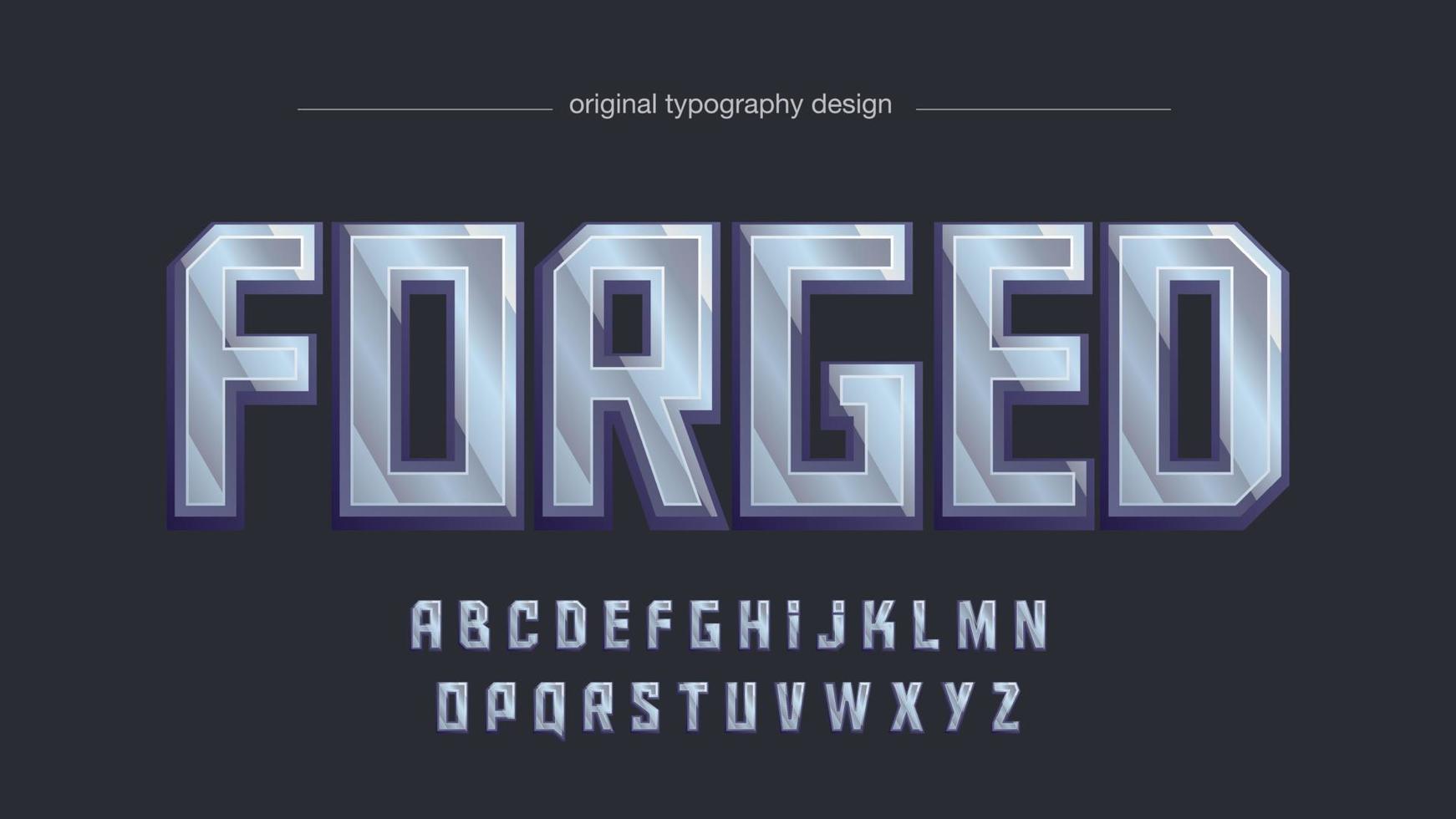 metallic staal 3d typografie lettertype vector