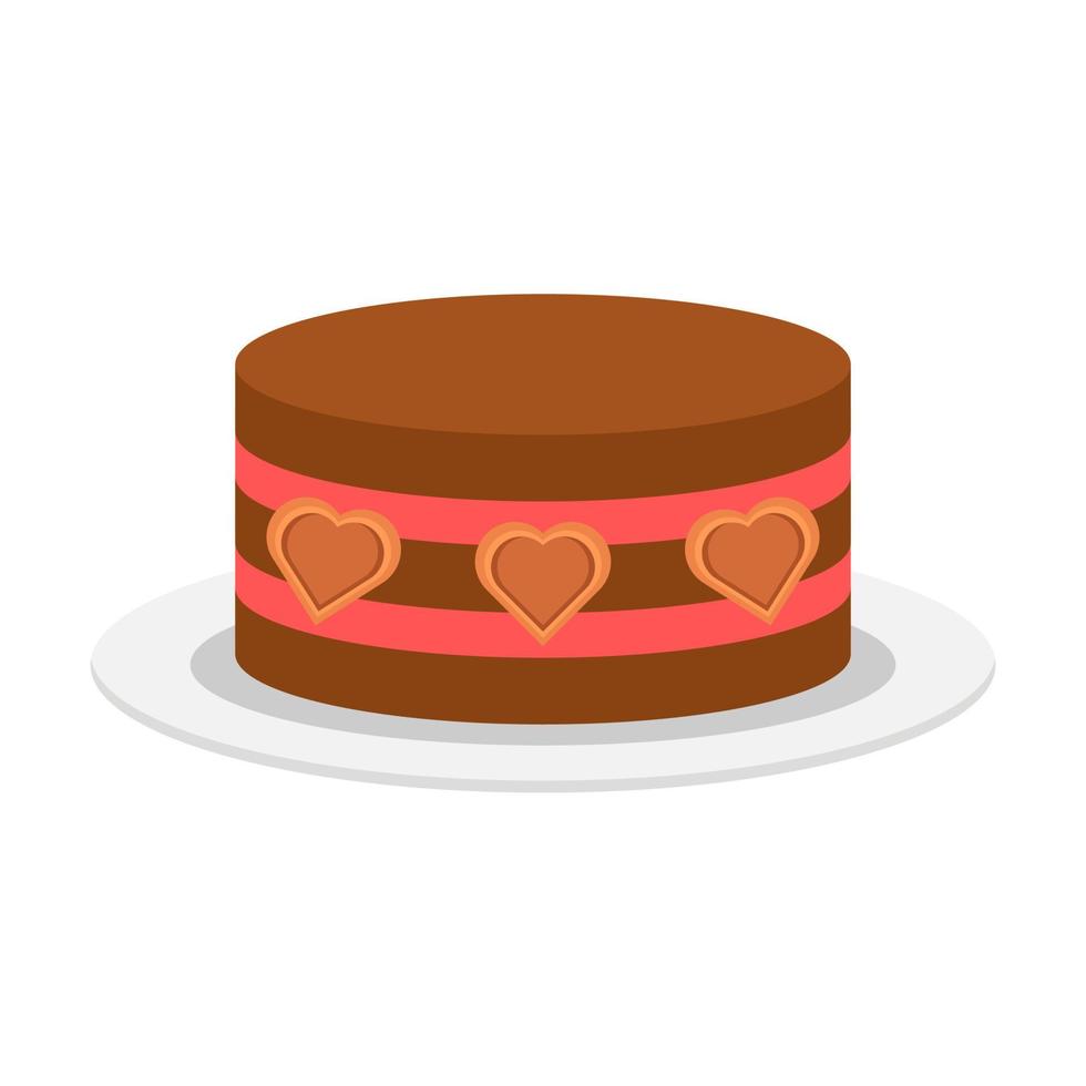 mooie taart platte illustratie vector