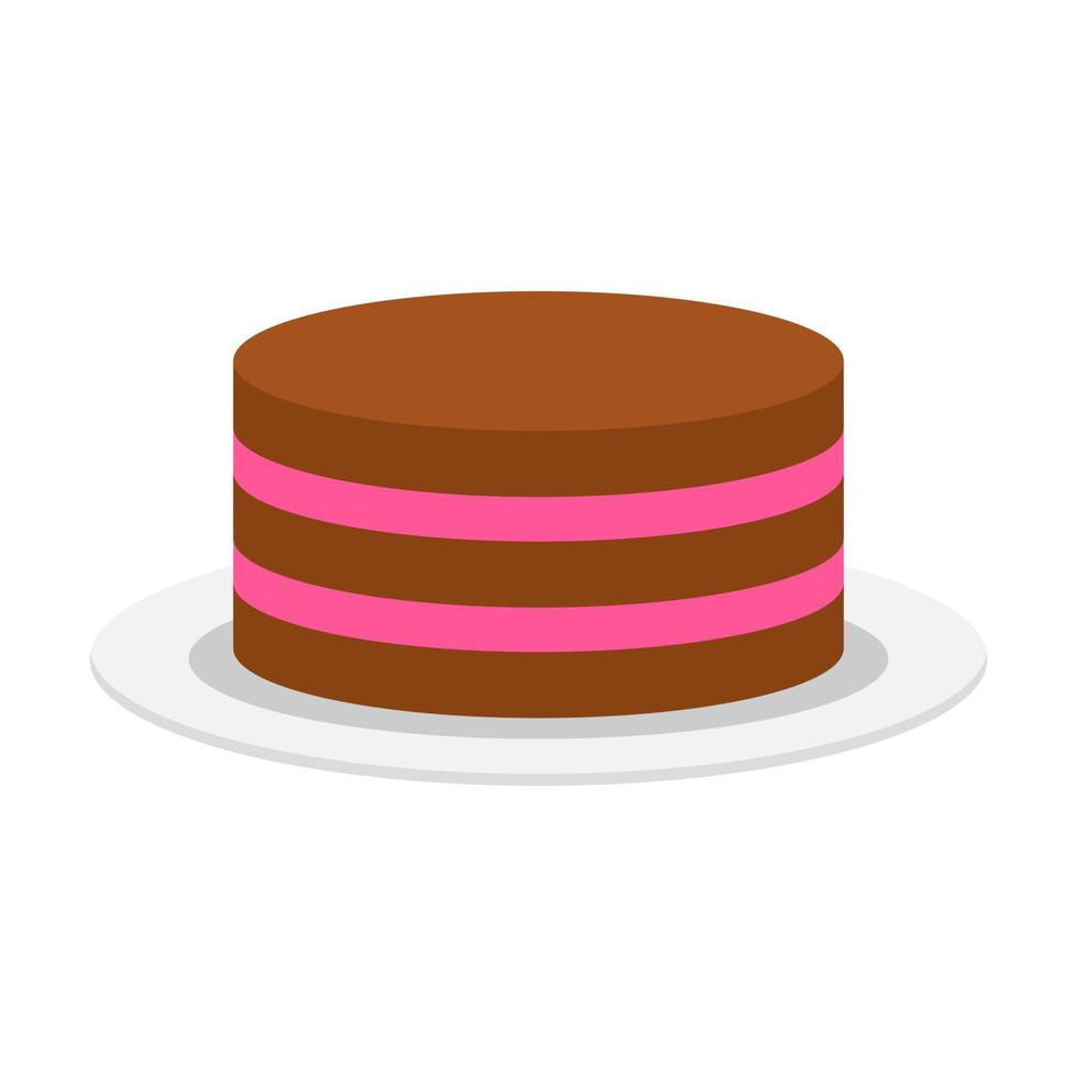 mooie taart platte illustratie vector