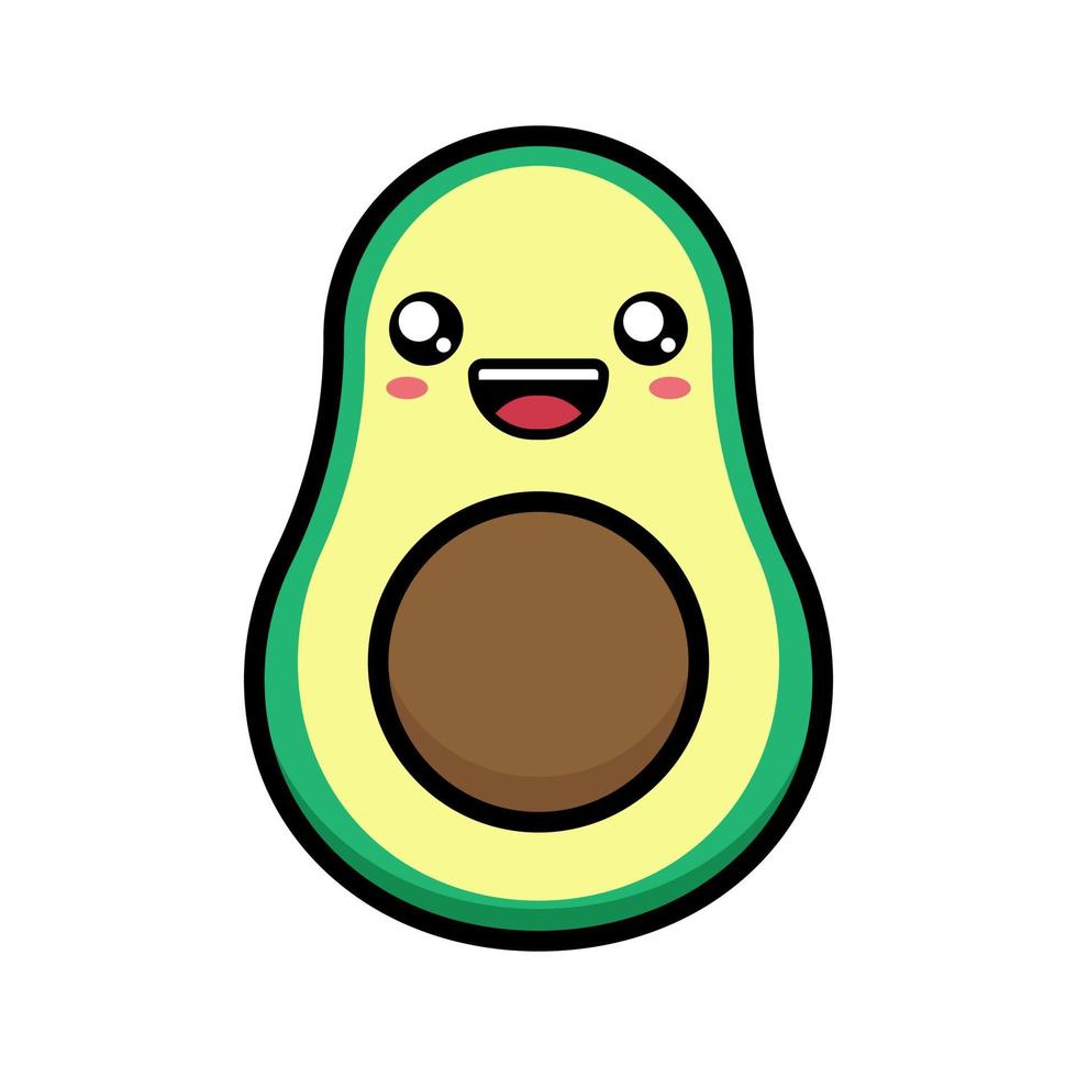 schattige avocado cartoon afbeelding vector