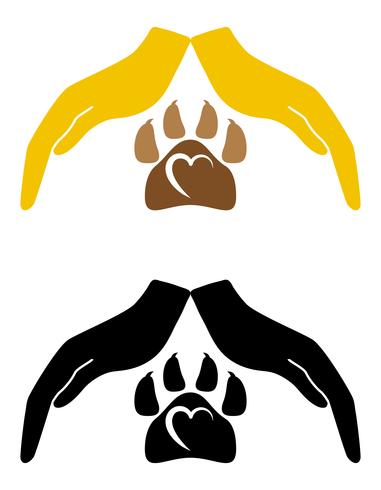 concept van bescherming en liefde van dieren vectorillustratie vector