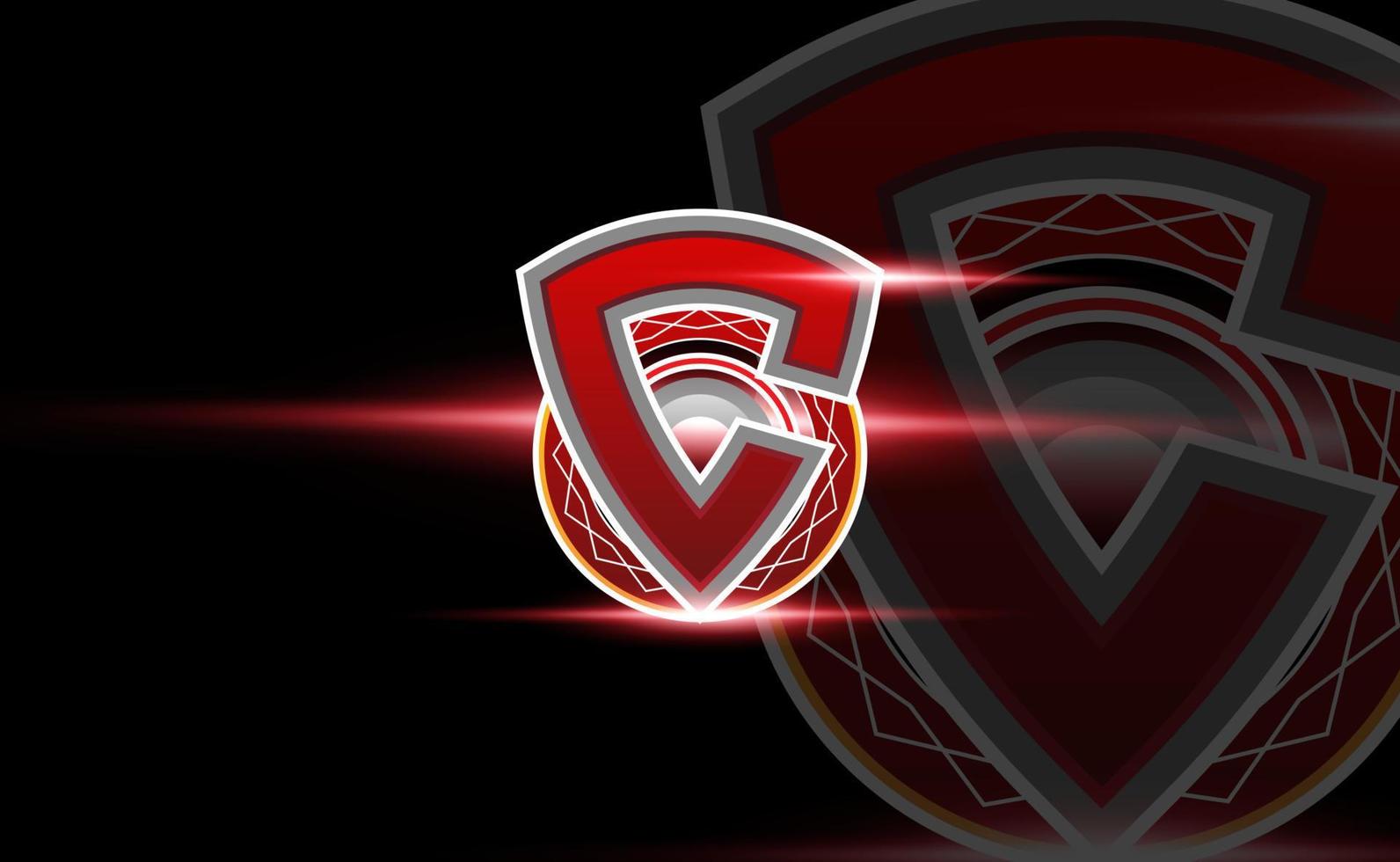 illustratie vector logo sjabloon van c beginletter voor esport of gaming. vector illustratie