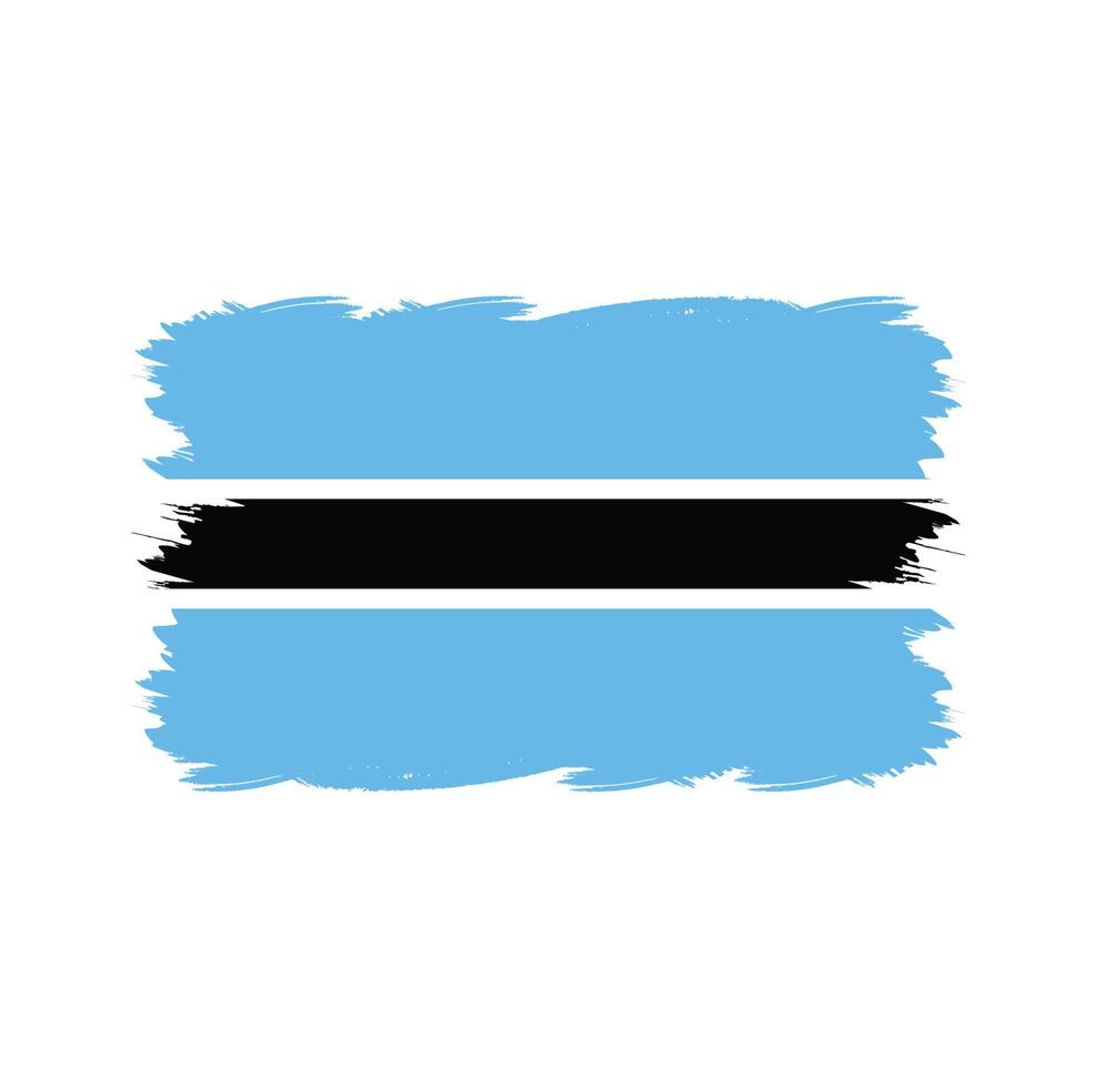 vlag van botswana met aquarelpenseel vector