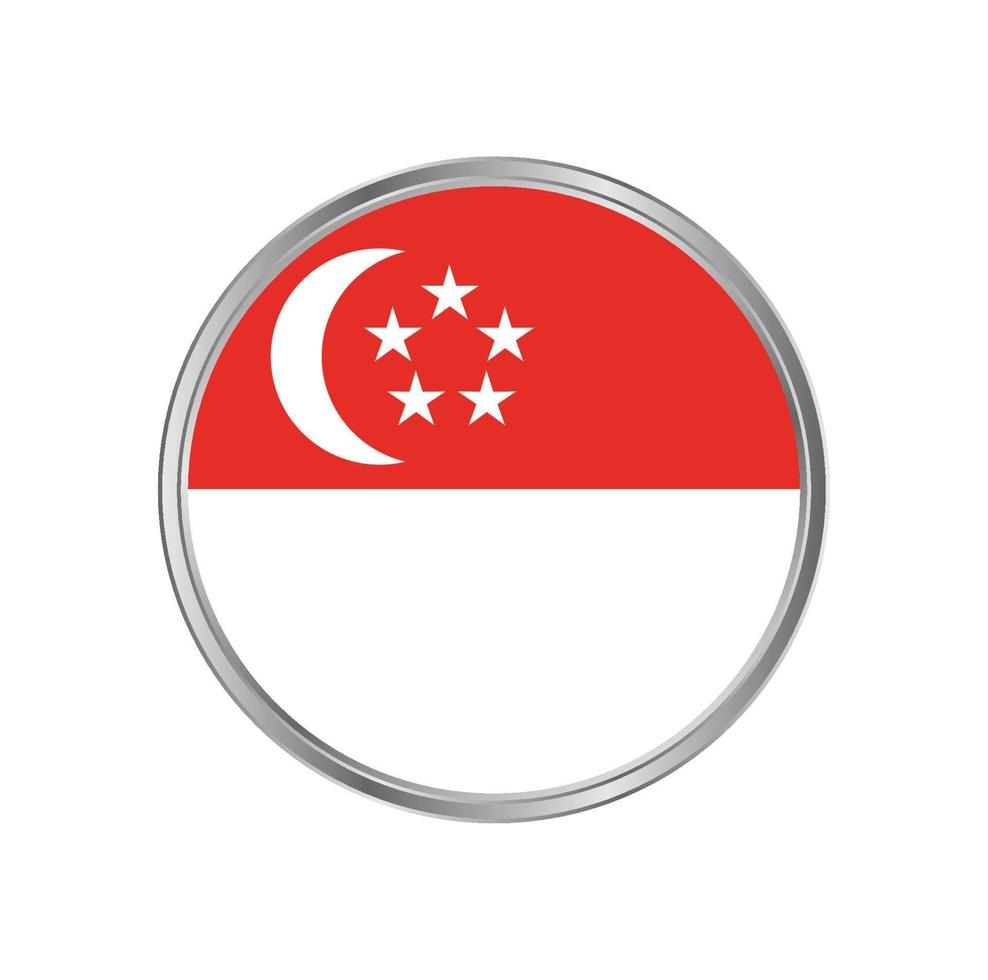 vlag van singapore met cirkelframe vector