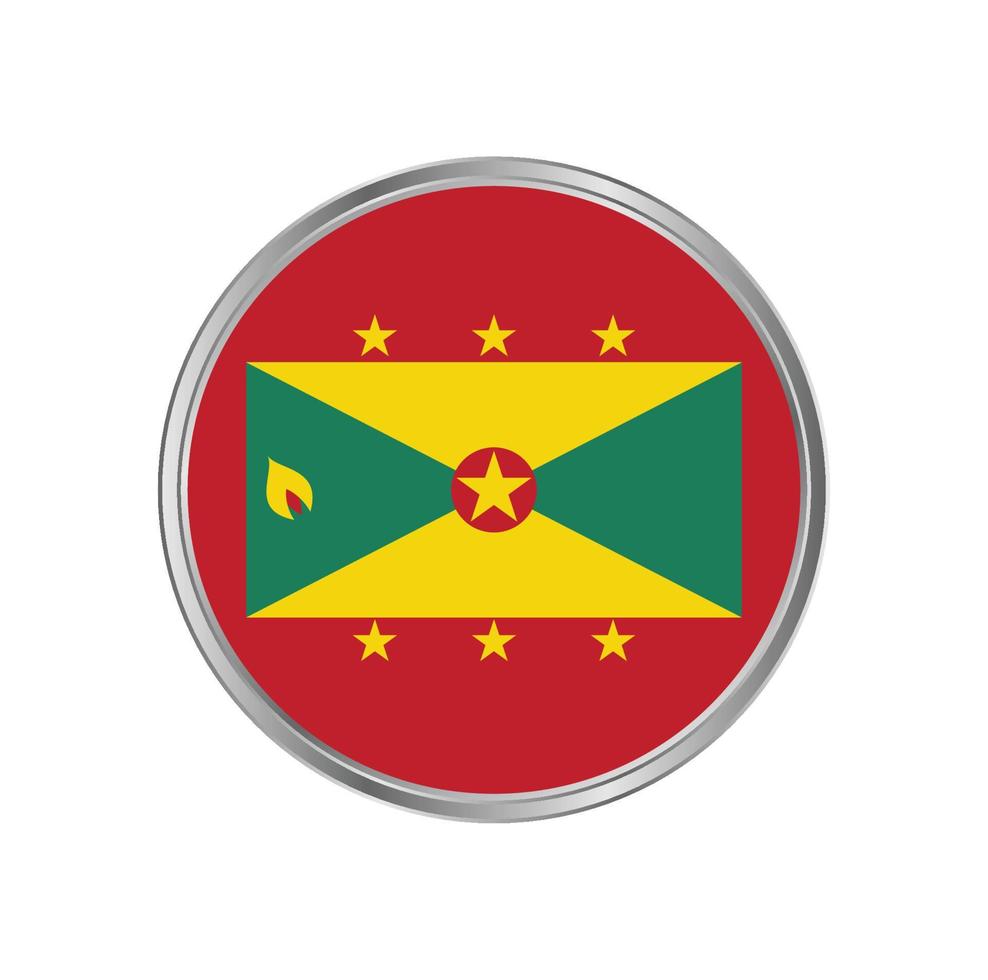 vlag van grenada met metalen frame vector