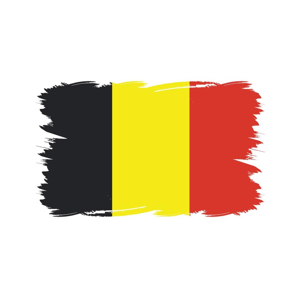 belgische vlag met aquarelpenseel vector