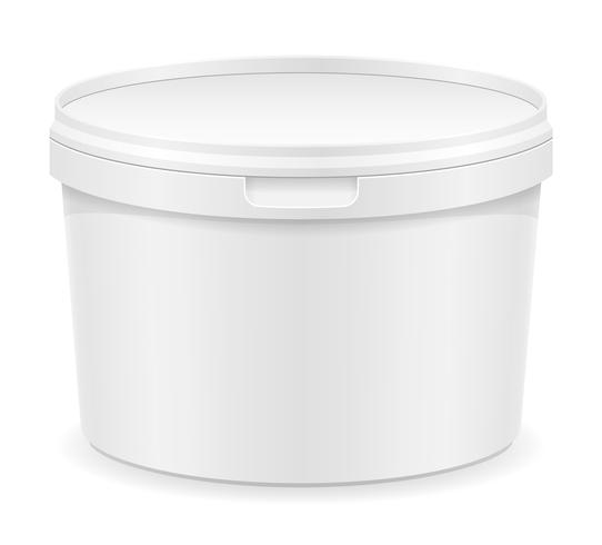 witte plastic container voor ijs of dessert vectorillustratie vector