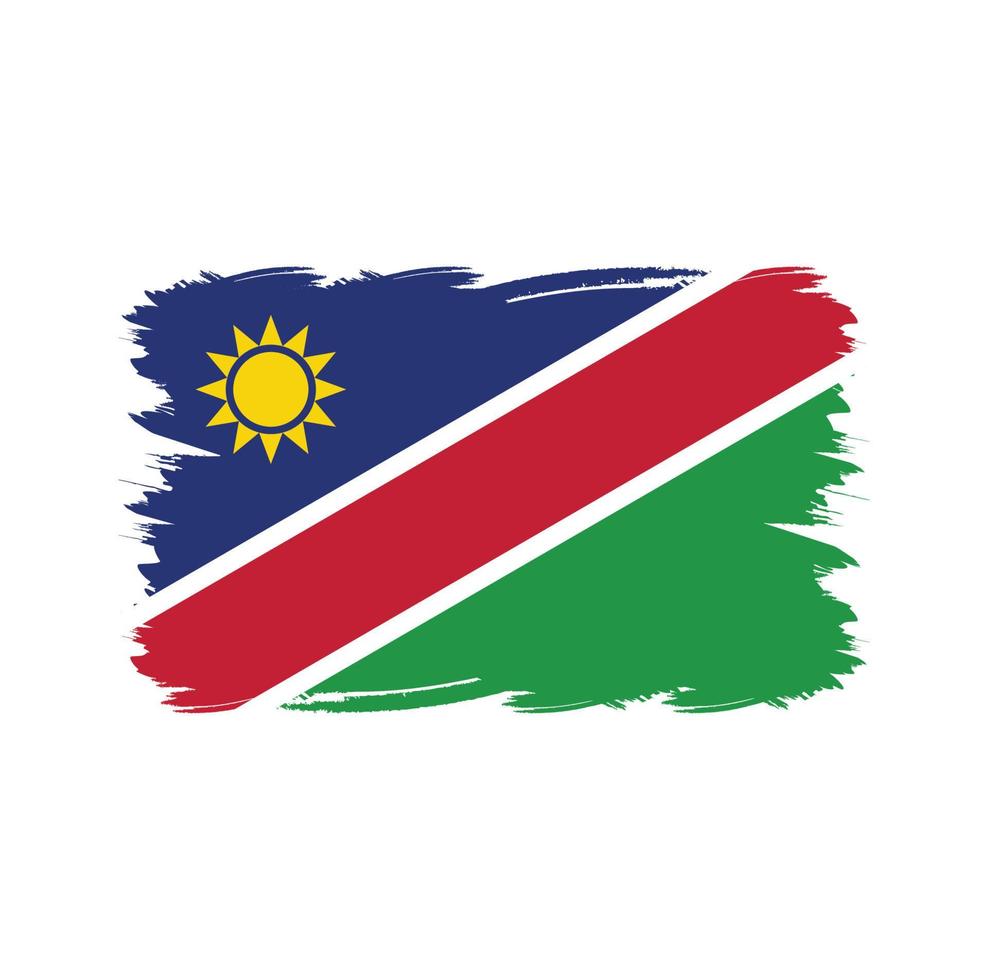 vlag van namibië met aquarelpenseel vector