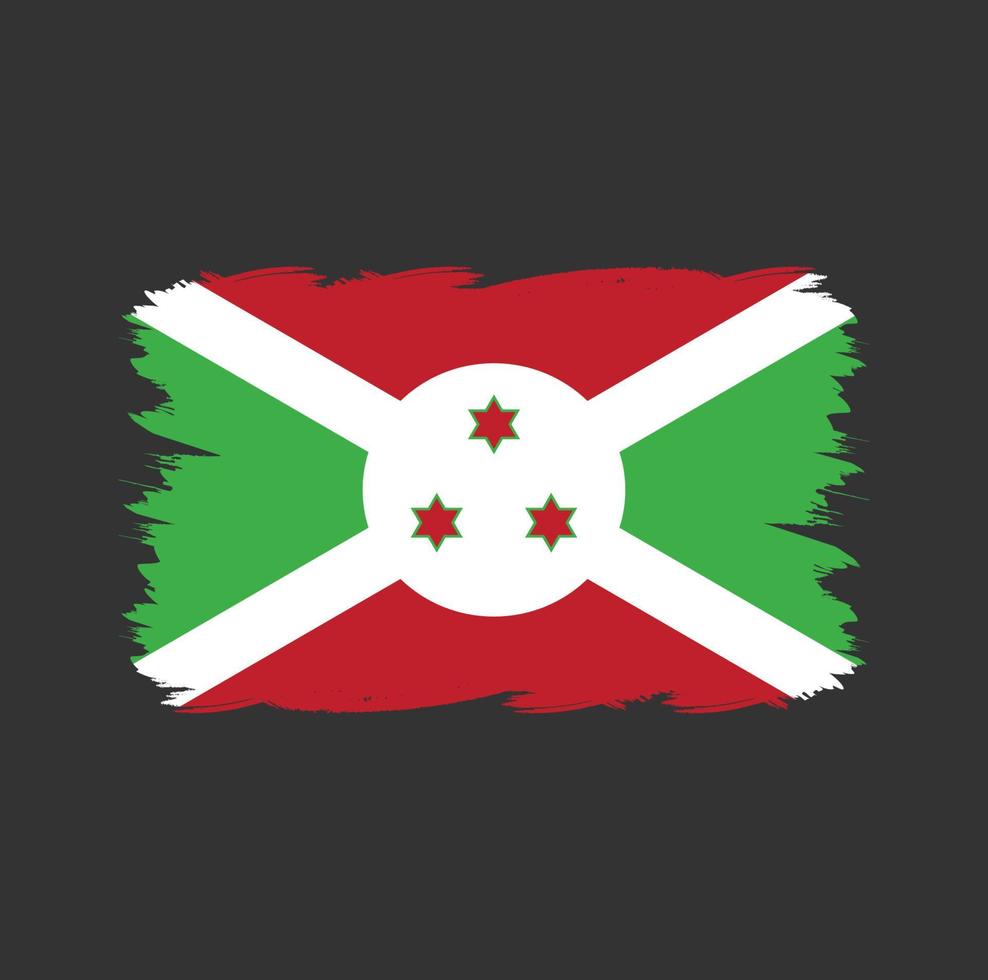 Burundese vlag met aquarelpenseel vector