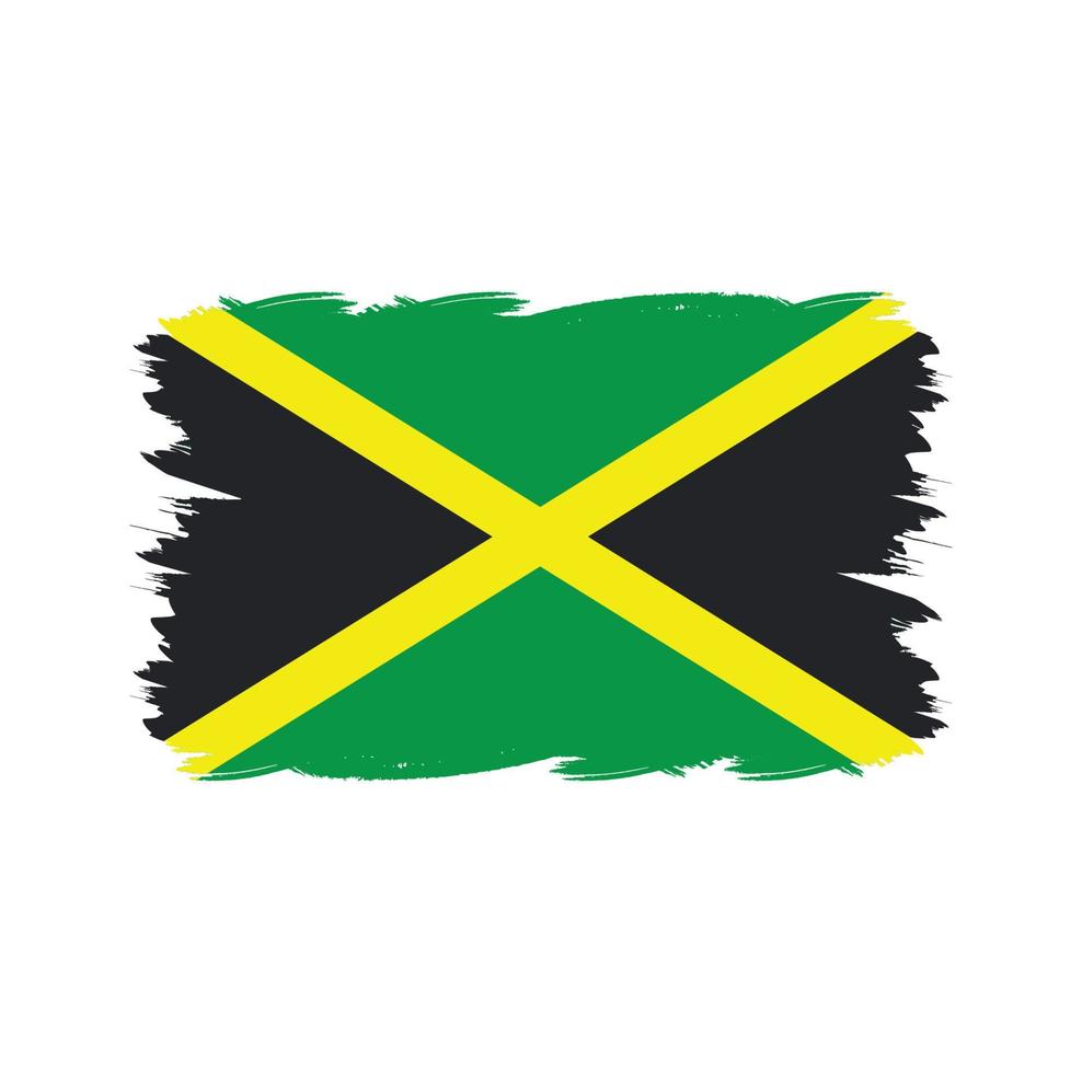 Jamaica vlag met aquarelpenseel vector
