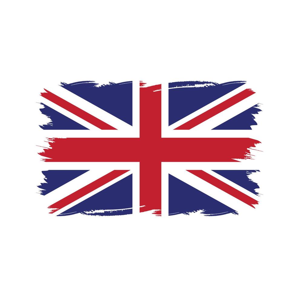 vlag van het verenigd koninkrijk met aquarelpenseel vector