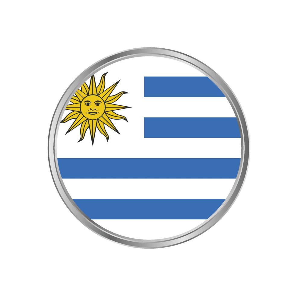 uruguay vlag met metalen frame vector