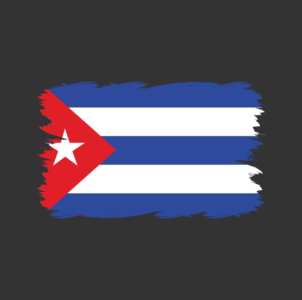 Cuba-vlag met aquarelpenseel vector