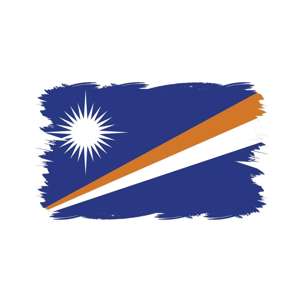 vlag van de marshalleilanden met aquarelpenseel vector