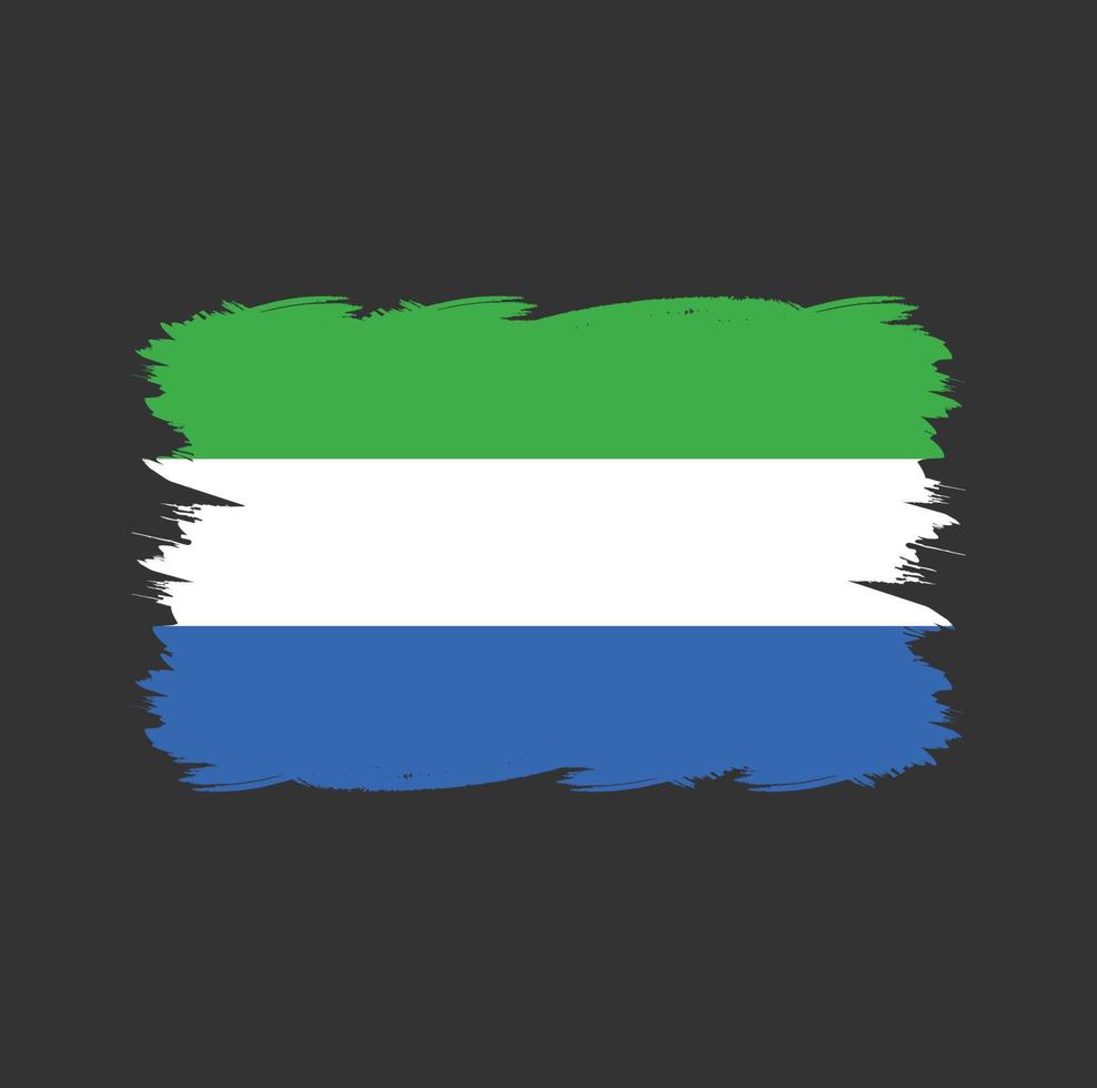 vlag van sierra leone met aquarelpenseel vector