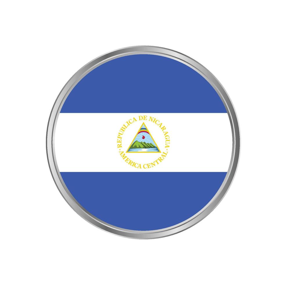 vlag van nicaragua met cirkelframe vector