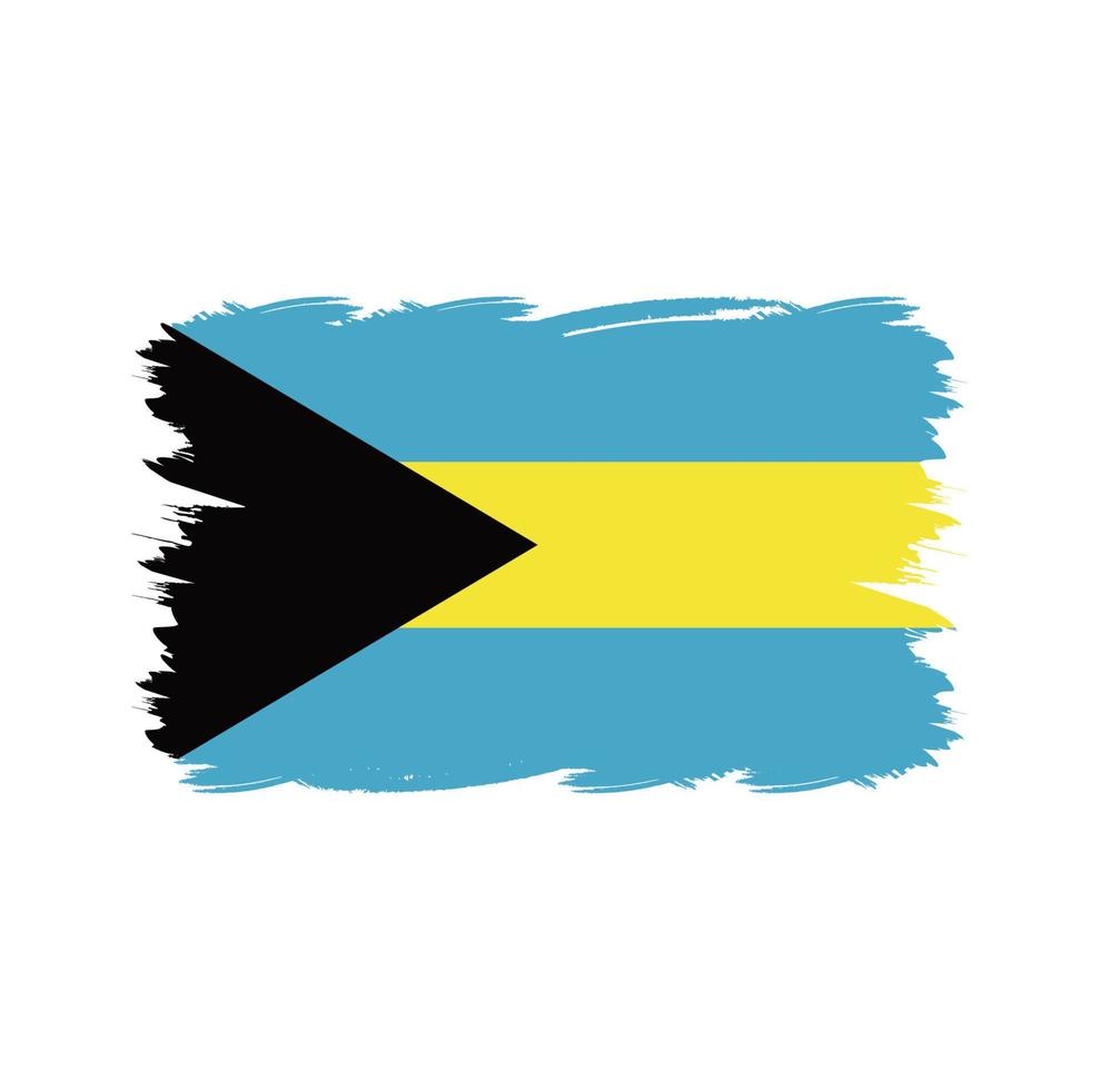 Bahama's vlag met aquarelpenseel vector