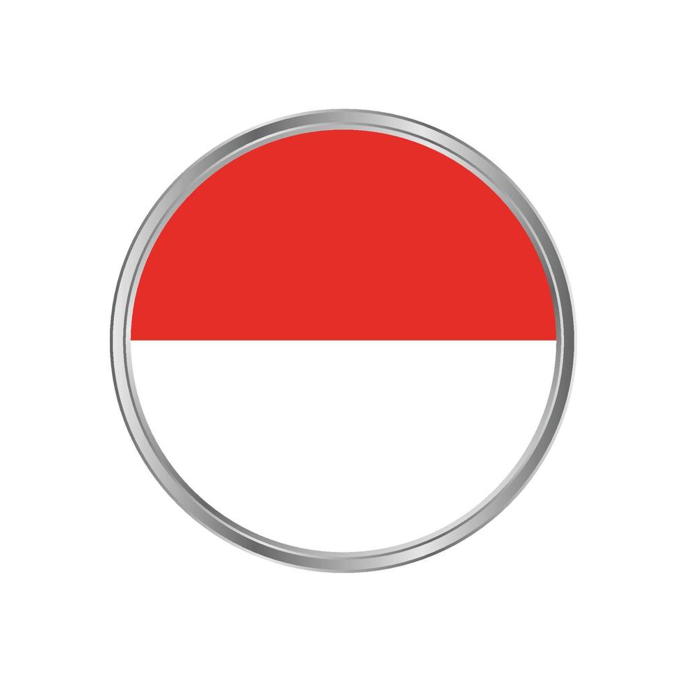 vlag van indonesië of monaco met metalen frame vector