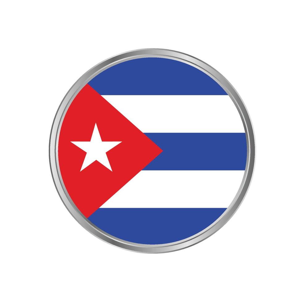 Cuba vlag met metalen frame vector