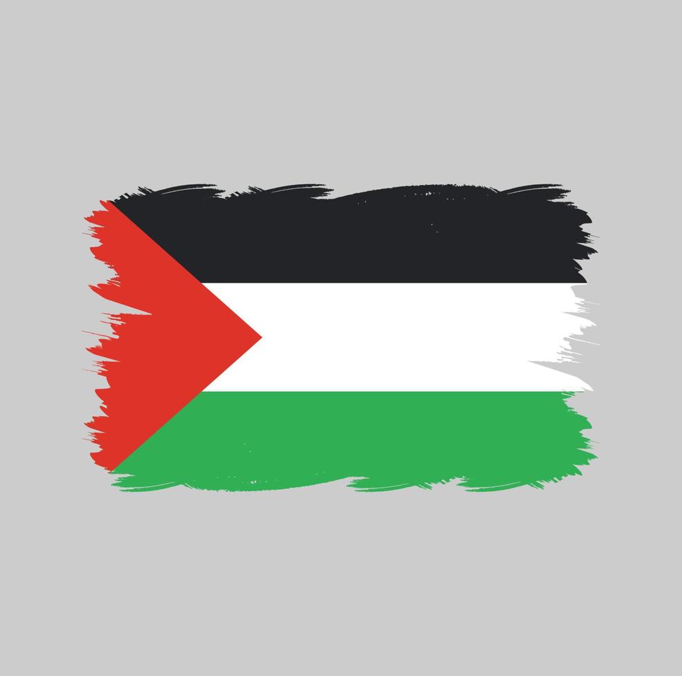 vlag van palestina of gaza met aquarelpenseel vector