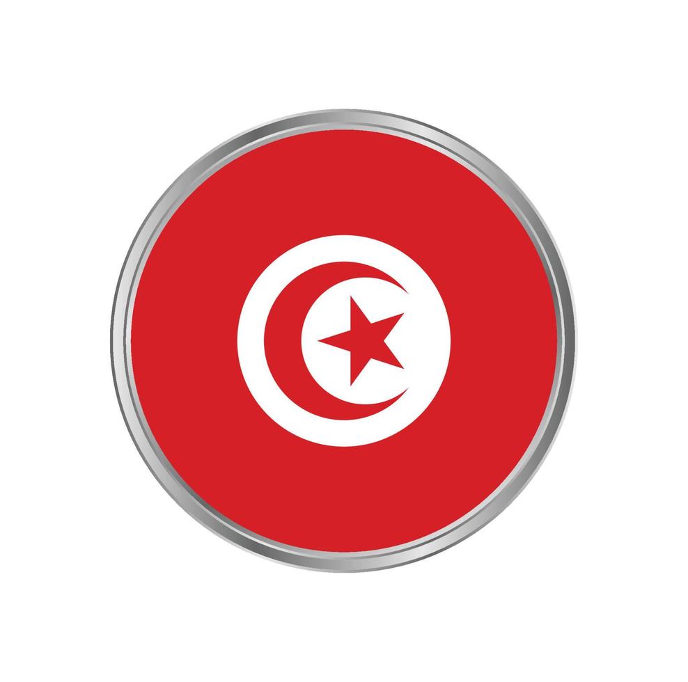 vlag van tunesië met cirkelframe vector