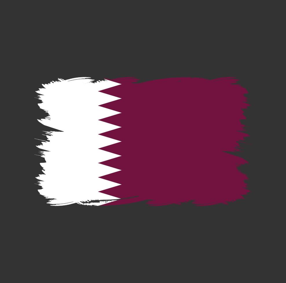 vlag van qatar met aquarelpenseel vector