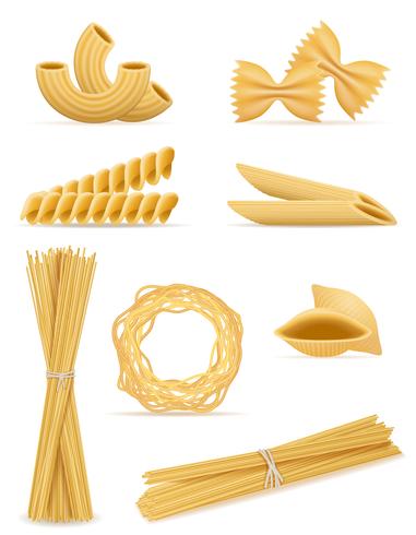 pasta stel pictogrammen vector illustratie