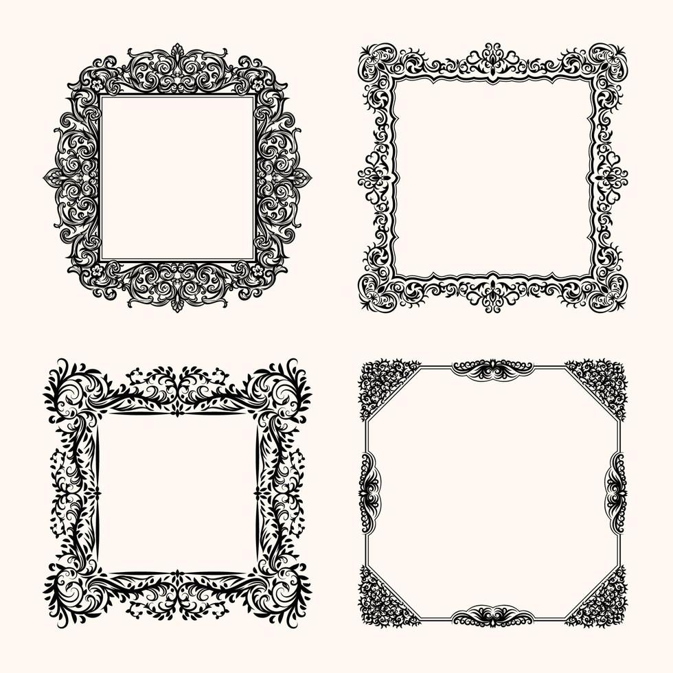 decoratieve vintage frames set vector