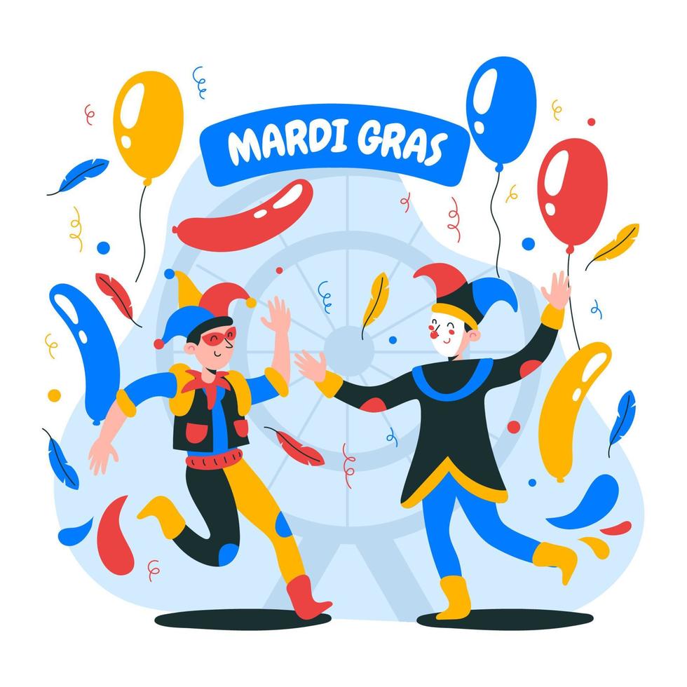 gelukkige mardi gras-danser vector