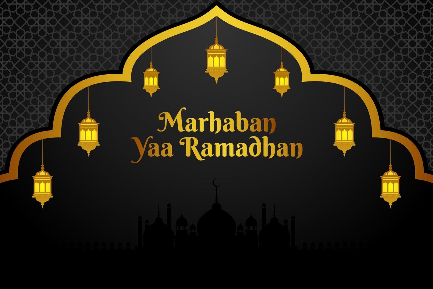 marhaban ya ramadhan kaart ontwerp vector