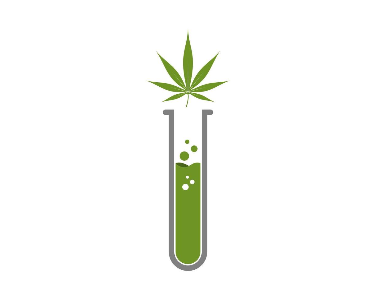 logo voor onderzoek naar cannabislab vector