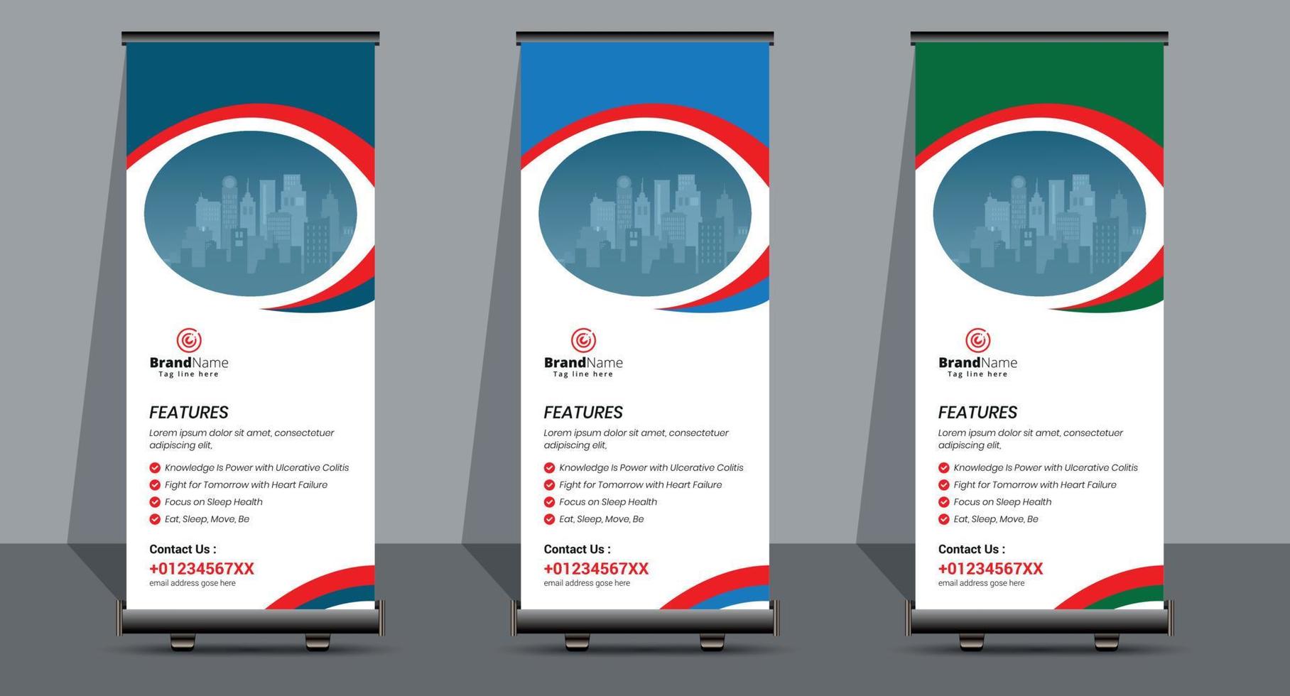 creatieve business roll-up signage banner sjabloonontwerp. vector